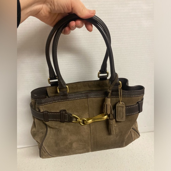 VTG Coach Hampton Suede Satchel Bag - Picture 9 of 16